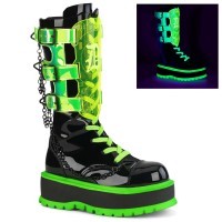 Slacker-156 - Black Pat UV Neon Green
