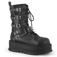 Slacker-165 - Black Vegan Leather  