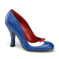 Pinup Couture  Smitten-05 - Navy Blue-White Pu