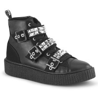 Sneeker-225 - Black Canvas Vegan Leather
