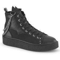 Sneeker-230 - Black Canvas Vegan Leather