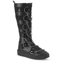 Sneeker-405 - Black Vegan Leather Canvas