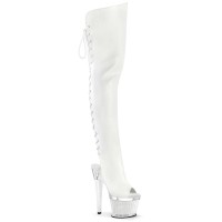 Spectator-3030 - White Faux Leather Clear Matte