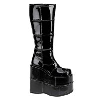 Demonia Stack-301 - Black Patent