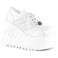 Stomp-08 - White Pat Vegan Leather  