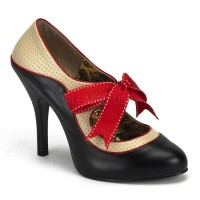 Bordello Tempt-27 - Black-Cream Pu