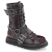 Valor-220 - Black Burgundy Rub Off Vegan Leather