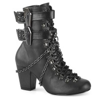 Vivika-128 - Black Vegan Leather  