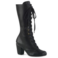 Vivika-205 - Black Vegan Leather  
