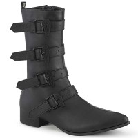 Warlock-110-C - Black Vegan Leather