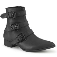 Warlock-50-C - Black Vegan Leather