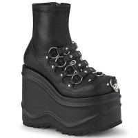 Wave-110 - Black Stretch Vegan Leather