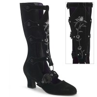 Whimsy-118 - Black Vegan Suede