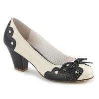 Wiggle-17 - Black Cream Faux Leather  