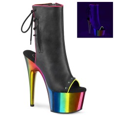Adore-1018RC-02 - Black Faux Leather Rainbow Chrome  