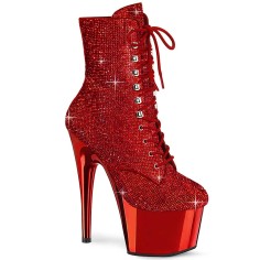 Adore-1020CHRS - Red Rhinestones Chrome
