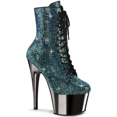 Adore-1020CHRS - Turquoise Multi Rhinestones Pewter Chrome