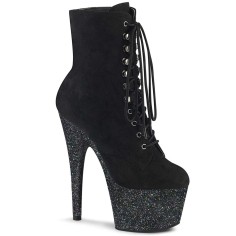 Adore-1020FSMG - Black Faux Suede Multi Mini Glitter  