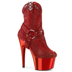 Adore-1029CHRS - Red Rhinestones Chrome