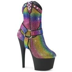 Adore-1029RS - Multi Rhinestones Black Matte