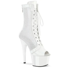 Adore-1048RSNT - White Patent Mesh Rhinestones