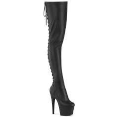 Adore-3850 - Black Stretch Faux Leather Matte
