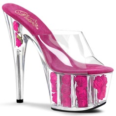 Adore-701Fl - Clear/Hot Pink Flowers