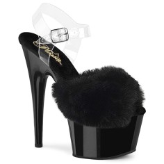 Adore-708FUR - Black Faux Fur Clear