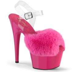 Adore-708FUR - Fuchsia Faux Fur Clear