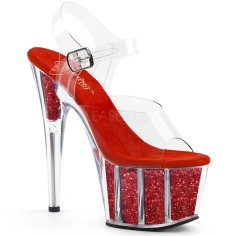 Adore-708G - Clear Red Glitter Inserts  