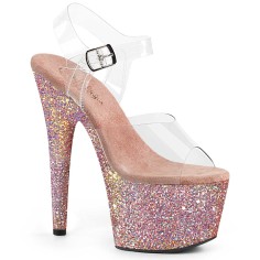 Adore-708LG - Clear Dusty Blush Glitter  