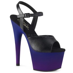 Adore-709BP - Black Faux Leather Blue Purple  