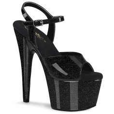 Adore-709GP - Black Glitter Patent