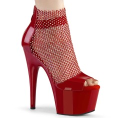 Adore-765RM - Red Patent Rhinestones Mesh