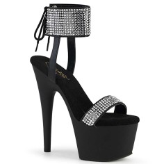 Adore-770 - Black Faux Leather Rhinestones Matte
