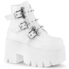 Ashes-55 - White Vegan Leather  
