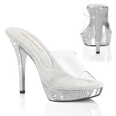 Athena-501 - Clear Silver Chrome Patent on Rhinestones