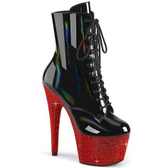 Bejeweled-1020-7 - Black Hologram Patent Red