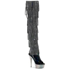 Bejeweled-3017HG-RSF - Black Hologram Patent Silver AB