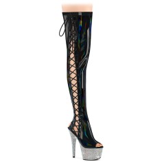 Bejeweled-3052HG-7 - Black Hologram Pat Silver