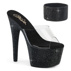 Bejeweled-712RS - Clear Black Rhinestones