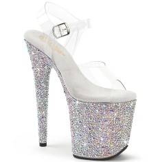 Bejeweled-808MS - Clear Silver with Rhinestones