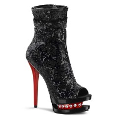 Blondie-R-1008 - Black Sequins Red  