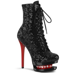 Blondie-R-1020 - Black Sequins Red  