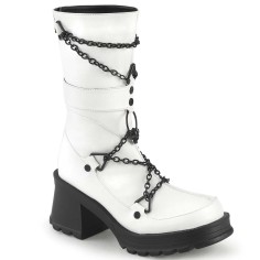 Bratty-120 - White Vegan Leather