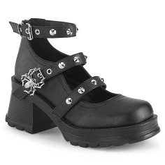 Bratty-30 - Black Vegan Leather