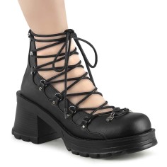 Bratty-32 - Black Vegan Leather