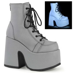 Camel-203 - Gray Reflective Vegan Leather  