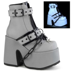 Camel-205 - Gray Reflective Vegan Leather  