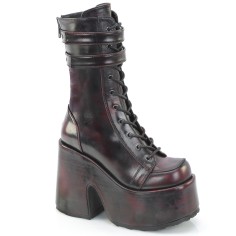 Camel-250 - Black Burgundy Rub Off Vegan Leather